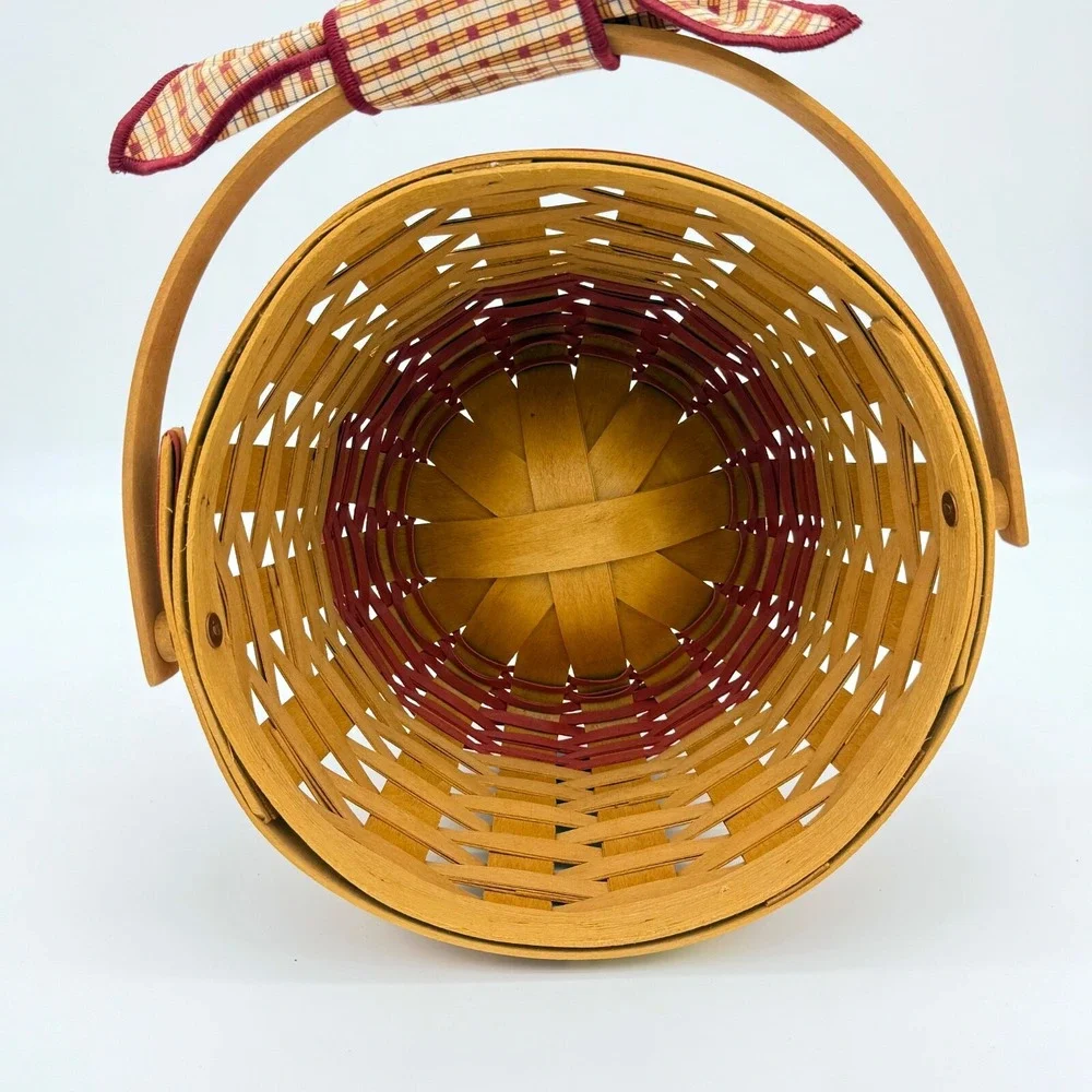 Longaberger 1999 Collectors Club HOMESTEAD Basket Combo liner, & Handle Tie